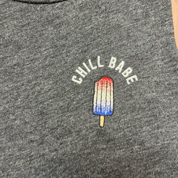 Victoria’s Secret PINK Tank Size L Dark Gray Chill Babe Sequins Beach Summer - Picture 8 of 13